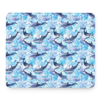 Watercolor Dolphin In The Sea Print Mouse Pad