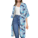 Watercolor Dolphin In The Sea Print Open Front Beach Cover Up
