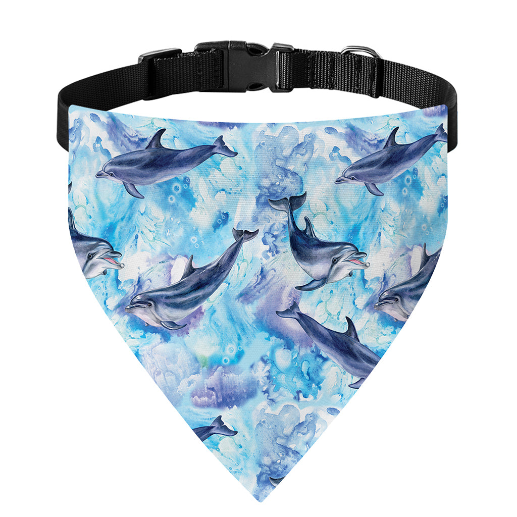 Watercolor Dolphin In The Sea Print Over The Collar Dog Bandana