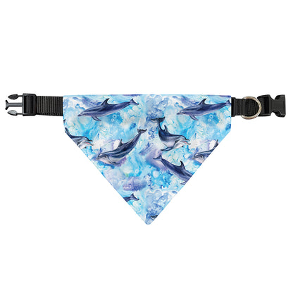 Watercolor Dolphin In The Sea Print Over The Collar Dog Bandana