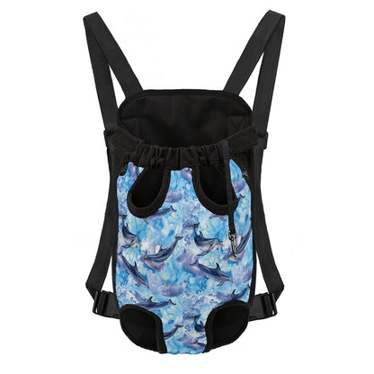 Watercolor Dolphin In The Sea Print Pet Carrier Backpack