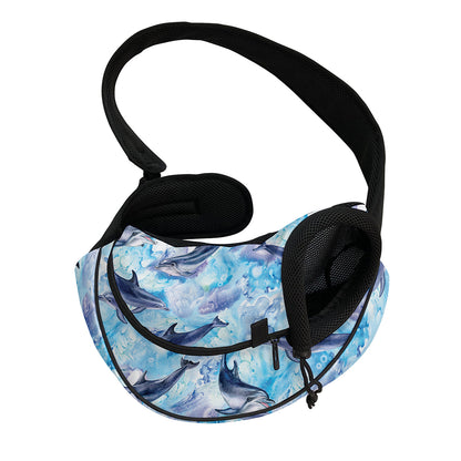 Watercolor Dolphin In The Sea Print Pet Sling Carrier