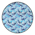 Watercolor Dolphin In The Sea Print Round Floor Mat