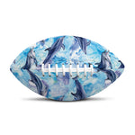 Watercolor Dolphin In The Sea Print Rugby Ball