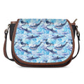 Watercolor Dolphin In The Sea Print Saddle Bag