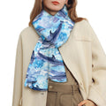 Watercolor Dolphin In The Sea Print Scarf