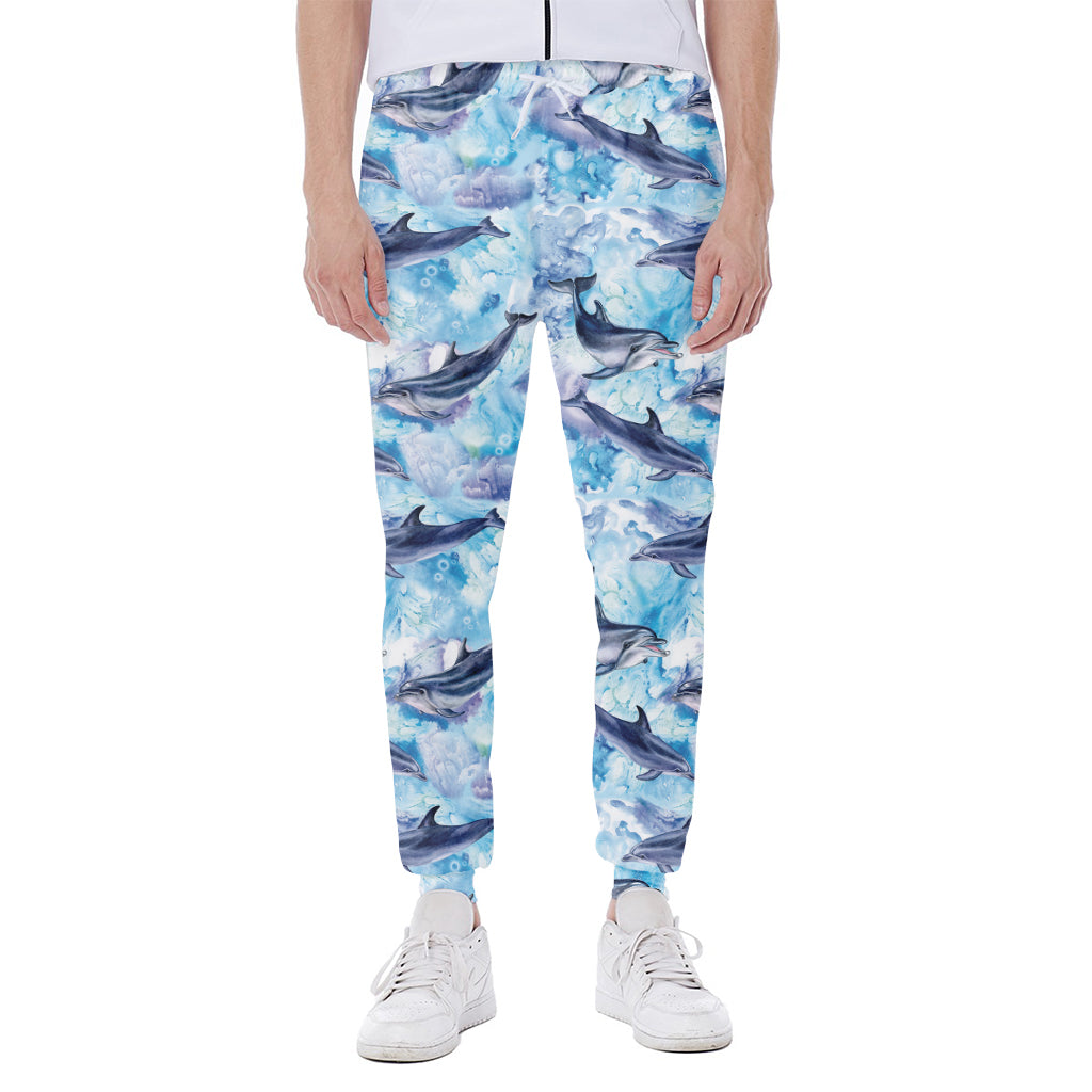 Watercolor Dolphin In The Sea Print Scuba Joggers