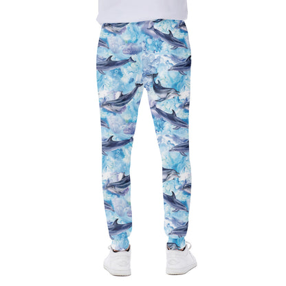 Watercolor Dolphin In The Sea Print Scuba Joggers
