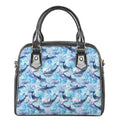 Watercolor Dolphin In The Sea Print Shoulder Handbag