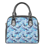 Watercolor Dolphin In The Sea Print Shoulder Handbag