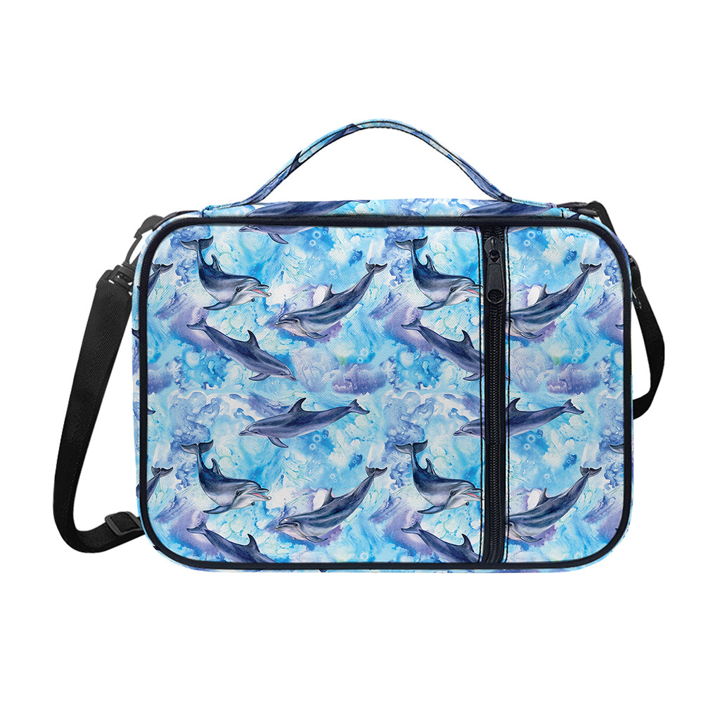 Watercolor Dolphin In The Sea Print Shoulder Strap Bible Bag