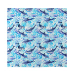 Watercolor Dolphin In The Sea Print Silk Bandana