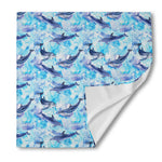 Watercolor Dolphin In The Sea Print Silk Bandana