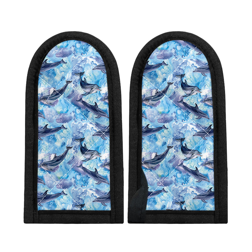 Watercolor Dolphin In The Sea Print Skillet Handle Cover