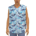 Watercolor Dolphin In The Sea Print Sleeveless Baseball Jersey