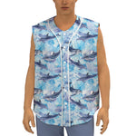 Watercolor Dolphin In The Sea Print Sleeveless Baseball Jersey