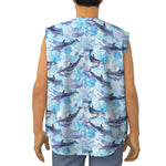Watercolor Dolphin In The Sea Print Sleeveless Baseball Jersey
