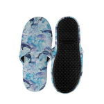 Watercolor Dolphin In The Sea Print Slippers