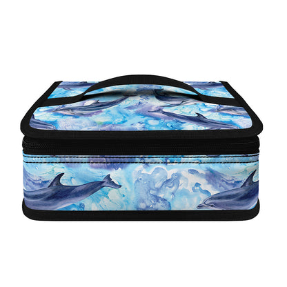 Watercolor Dolphin In The Sea Print Small Lunch Bag