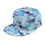 Watercolor Dolphin In The Sea Print Snapback Cap