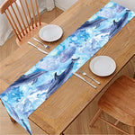 Watercolor Dolphin In The Sea Print Table Runner
