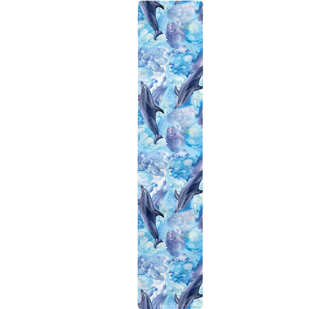 Watercolor Dolphin In The Sea Print Table Runner