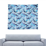 Watercolor Dolphin In The Sea Print Tapestry