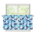 Watercolor Dolphin In The Sea Print Tier Curtains