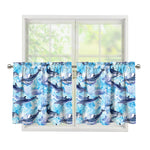 Watercolor Dolphin In The Sea Print Tier Curtains