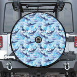 Watercolor Dolphin In The Sea Print Tire Cover With Camera Hole