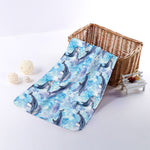 Watercolor Dolphin In The Sea Print Towel