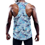 Watercolor Dolphin In The Sea Print Training Tank Top