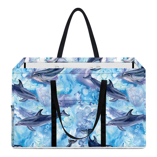 Watercolor Dolphin In The Sea Print Utility Tote Bag