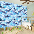 Watercolor Dolphin In The Sea Print Wall Sticker