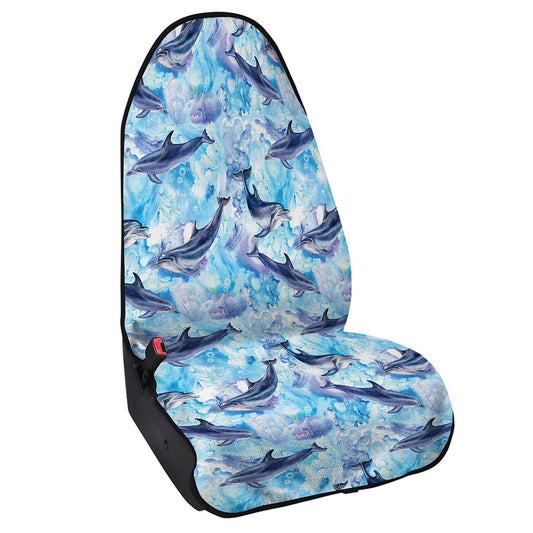 Watercolor Dolphin In The Sea Print Waterproof Car Seat Cover
