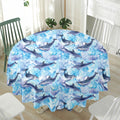 Watercolor Dolphin In The Sea Print Waterproof Round Tablecloth