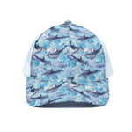 Watercolor Dolphin In The Sea Print White Mesh Trucker Cap