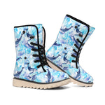 Watercolor Dolphin In The Sea Print Winter Boots