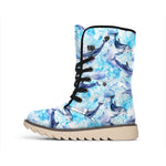 Watercolor Dolphin In The Sea Print Winter Boots