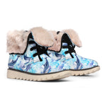 Watercolor Dolphin In The Sea Print Winter Boots