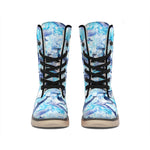 Watercolor Dolphin In The Sea Print Winter Boots