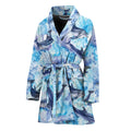 Watercolor Dolphin In The Sea Print Women's Bathrobe