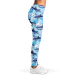 Watercolor Dolphin In The Sea Print Women's Leggings