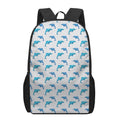 Watercolor Dolphin Pattern Print 17 Inch Backpack