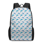 Watercolor Dolphin Pattern Print 17 Inch Backpack