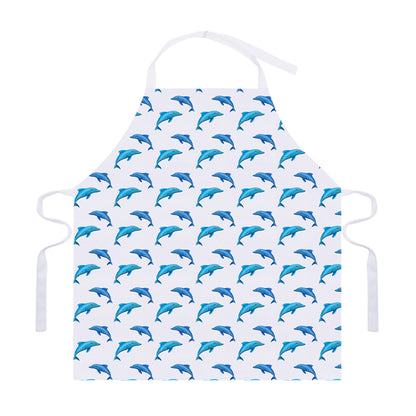 Watercolor Dolphin Pattern Print Adjustable Apron
