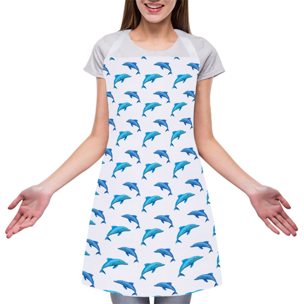 Watercolor Dolphin Pattern Print Adjustable Apron