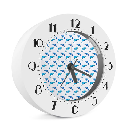 Watercolor Dolphin Pattern Print Alarm Clock