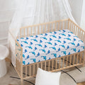 Watercolor Dolphin Pattern Print Baby Crib Sheet