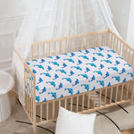 Watercolor Dolphin Pattern Print Baby Crib Sheet